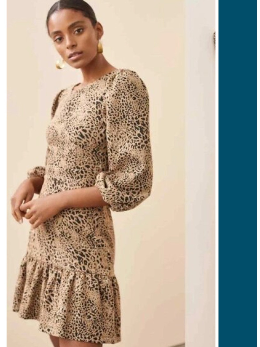 Anthropologie Maeve Leopard Print Cut Out Back Bow Tie Mini Dress Size 4 EUC